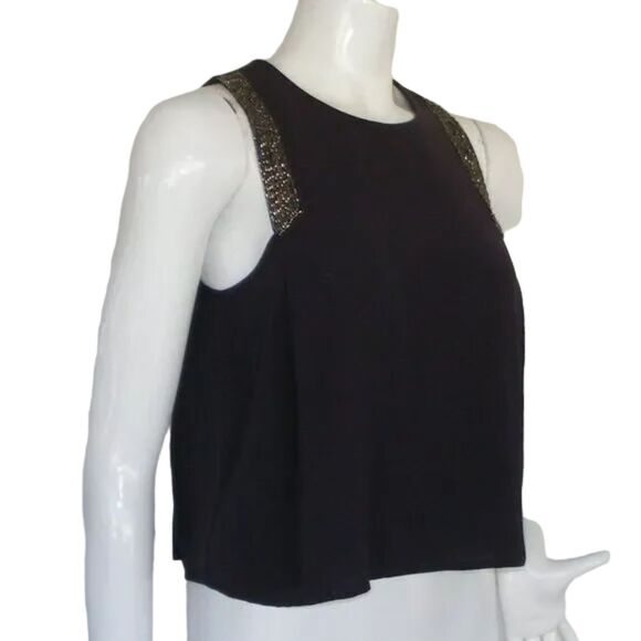 ASTR Tank top XS, Beaded shoulder, Keyhole, Brown - Picture 2 of 12